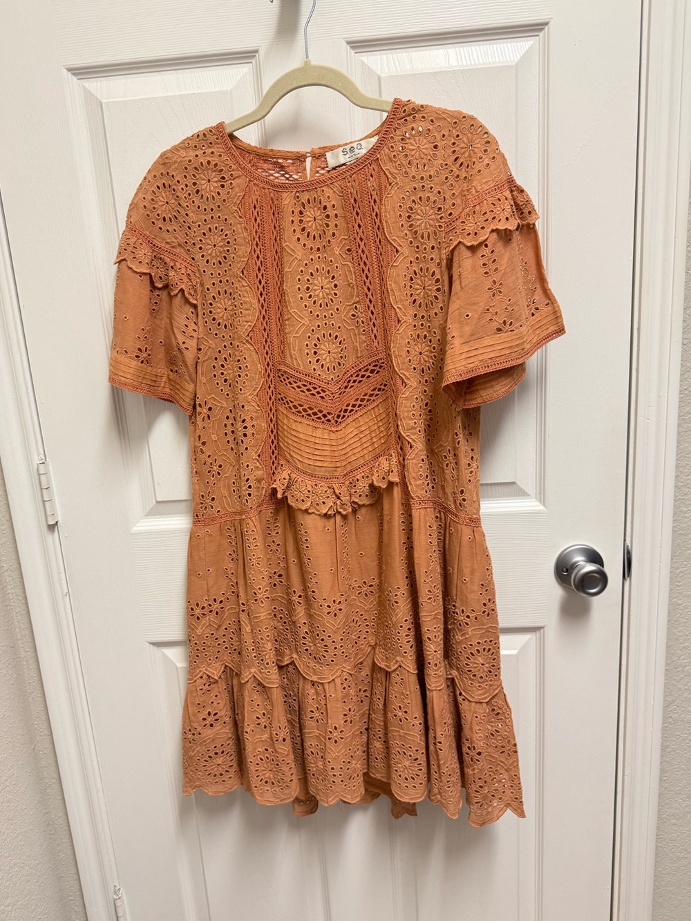Sea New York Orange Eyelet Dress